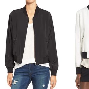 Mural ‘smooth’ black bomber jacket MED